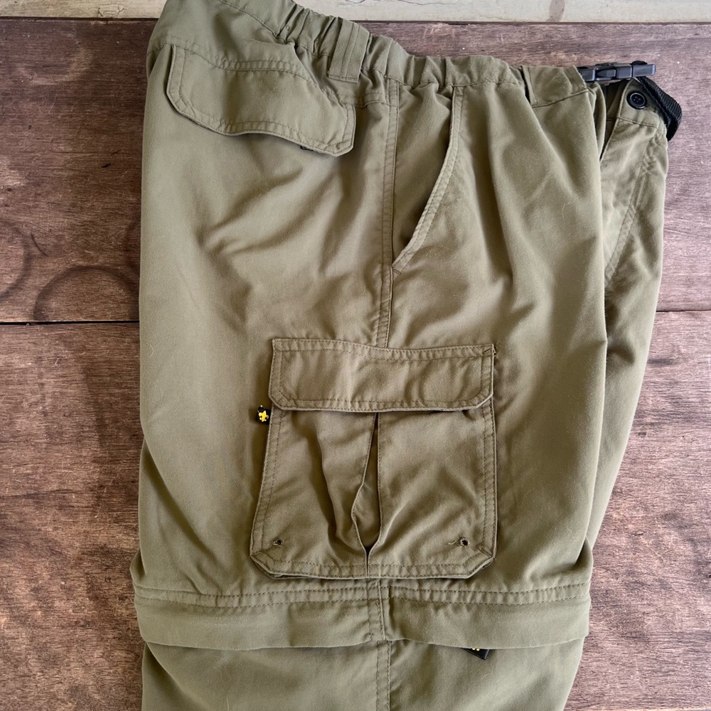 Boy Scouts Pants Med 34x33-measured Green Cargo Convertible Uniform Pant Utility - Picture 10 of 13
